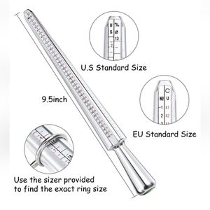 Metal Profesional Ring Sizer Bar + Sizer Guage US SIZES EU SIZES